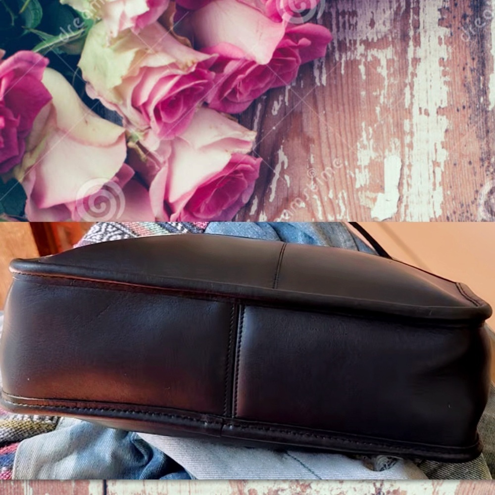VINTAGE COACH NEW YORK CITY BLACK LEATHER CROSSBODY COMPANION BAG 9300 - Picture 10 of 17